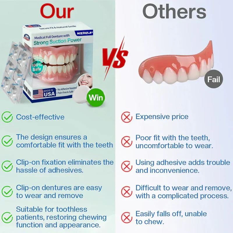 ✨Ends Today: 70% OFF!  ⏰Acezozla® Medical Full Denture with Strong Suction ✅